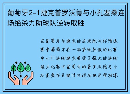 葡萄牙2-1捷克普罗沃德与小孔塞桑连场绝杀力助球队逆转取胜 葡萄牙2-1捷克普罗沃德与小孔塞桑连场绝杀力助球队逆转取胜